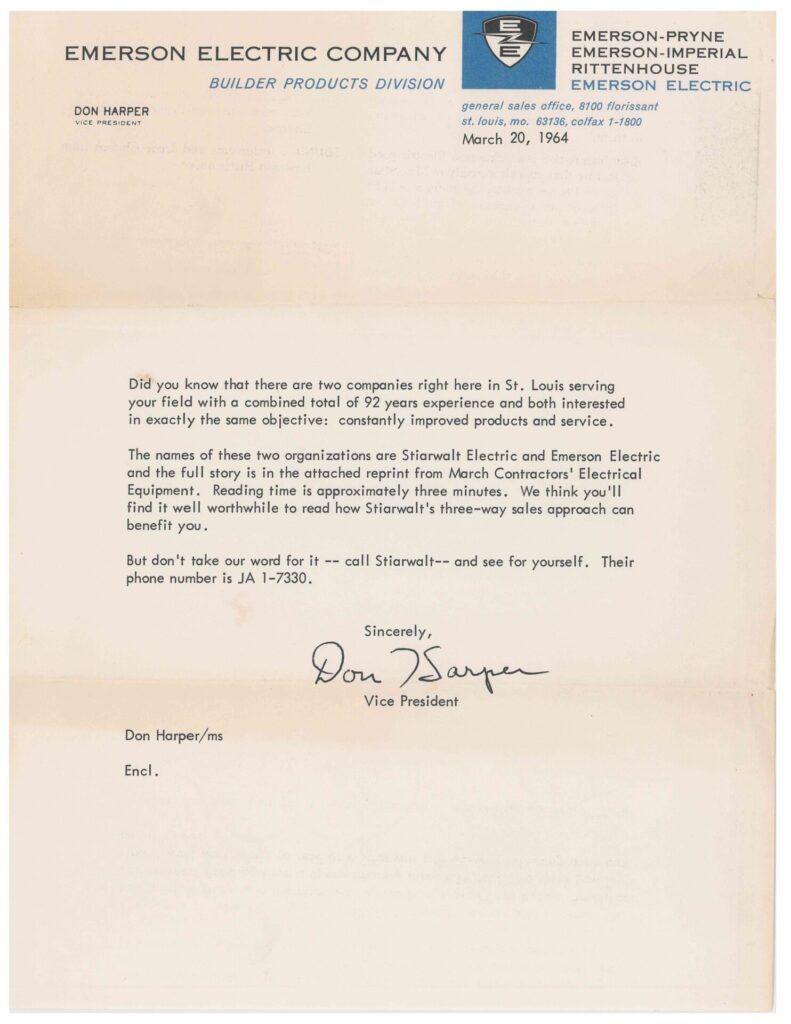 Emerson Electric Endorsement Letter